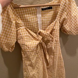 Nasty gal mustard gingham dress
